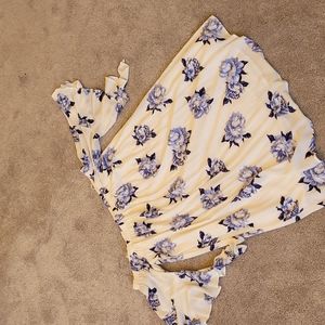 white and blue flower summer dress